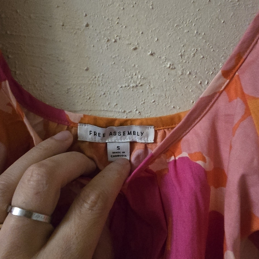 Charming Pink and Orange Dress - Picture 2 of 3